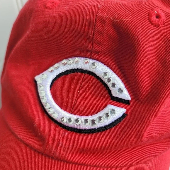 Cincinnati Reds "C" Franchise Twins Enterprise MLB Red Embroidered Cap Cotton OS - Picture 6 of 9